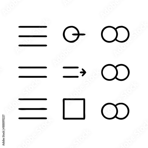 Εκτύπωση καμβά Editable line icons representing harmony, balance, and peaceful coexistence