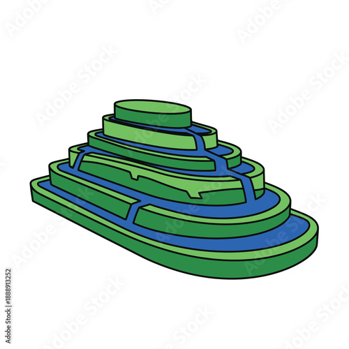 Chloroplast Granum Stack Diagram. Biology Illustration of Thylakoid Structure for Photosynthesis Education.