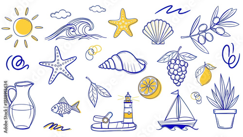 Collection of Summer Beach and Nature Elements.