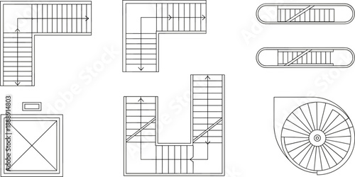 Smart Home Infrastructure and Architectural Planning Icon Set, Flat Line Vector Illustration