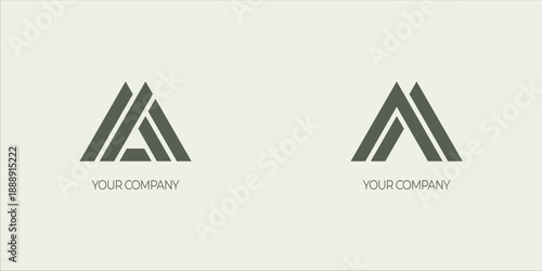 unique abstract alphabet geometric AA logo