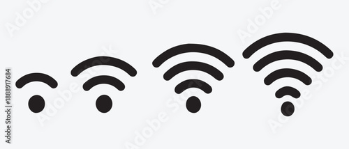 Set of WiFi signal icons representing connectivity levels