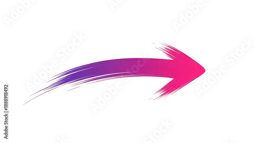 Brush stroke arrow pink purple right on transparent background
