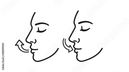 A minimalist line drawing depicts two facing profile portraits suggesting connection and contemplation high quality professional detailed