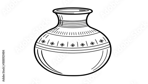 Decorative ceramic pot with intricate design