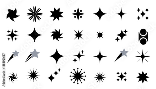 Black Flame Silhouette Set with Hot Fire Sparks and Tribal Burn Elements for Design