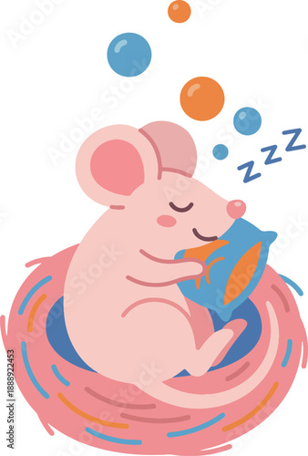 Sleeping Mouse Illustration