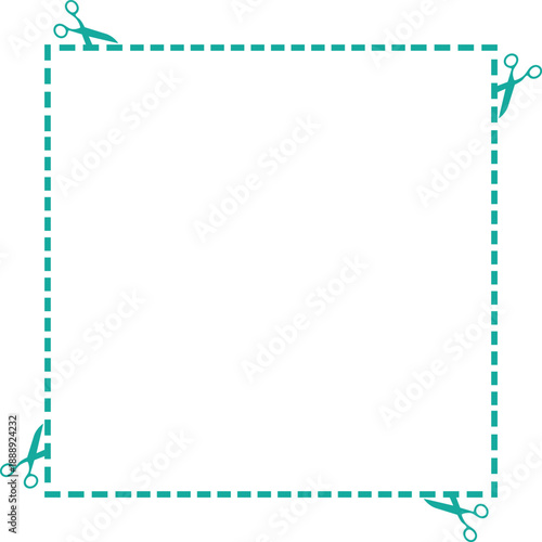scissor cutting guides paper border frame design