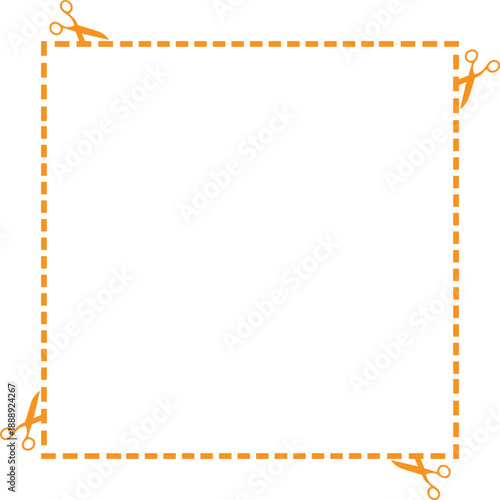 scissor cutting guides paper border frame design