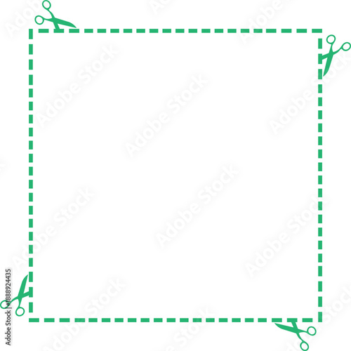 scissor cutting guides paper border frame design