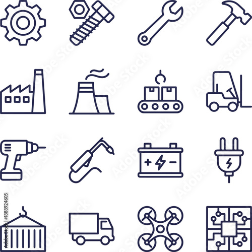 Industry and Manufacturing Icons