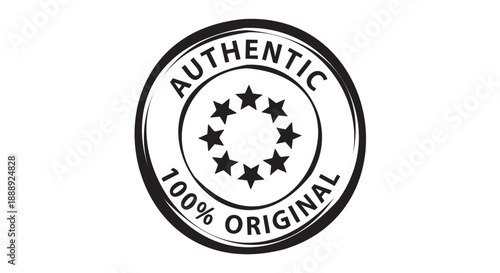 Circular authenticity seal with stars for original certification