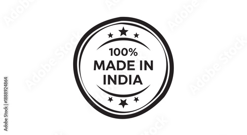 Circular badge for products completely manufactured in India