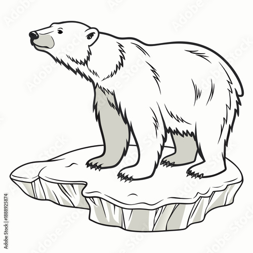 Ein Eisbär der auf einer Eisscholle steht.