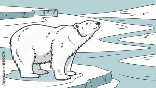 Ein Eisbär der in die Ferne schaut.