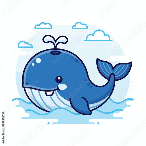 Happy Cartoon Whale
