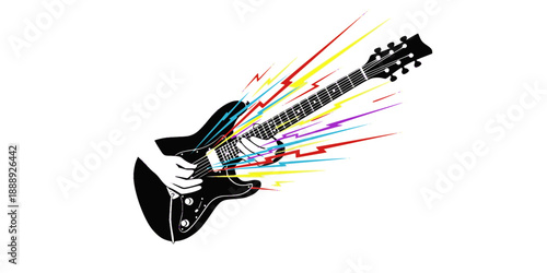 Modern Electric Guitar Rock Metal Silhouette