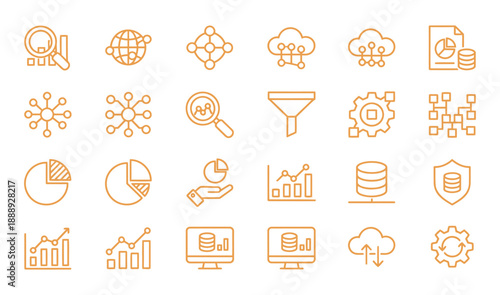Data mining banner web icon vector illustration concept with icon of data sets, pre-processing, database system
