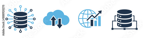 Data mining banner web icon vector illustration concept with icon of data sets, pre-processing, database system