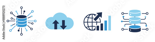 Data mining banner web icon vector illustration concept with icon of data sets, pre-processing, database system