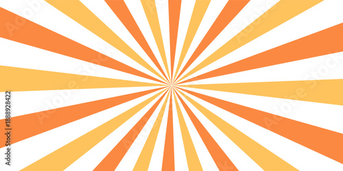 Swirling radial ice cream background. Orange groovy vortex spiral twirl. Twirl sunburst psychedelic pattern. Orange lollipop texture. Swirl candy background. Vector illustration.