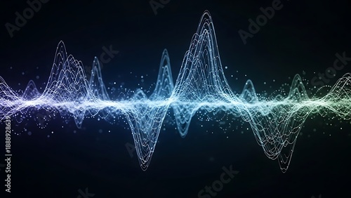 Vibrant sound wave visualization against dark background from a technological viewpoint