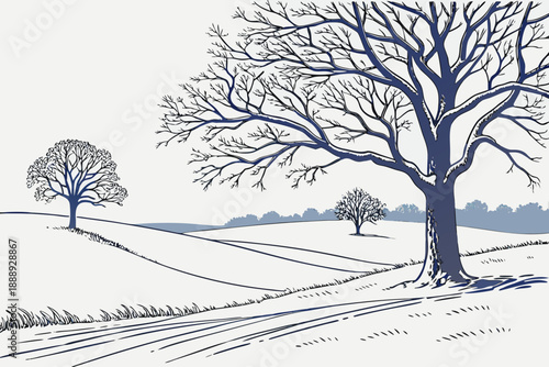 Idyllische Winter Landschaft, Hintergrund