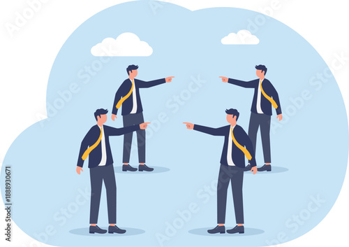 Corporate Confrontation Concept with Professionals Pointing Fingers at Each Other