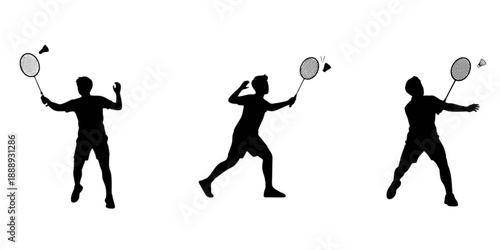 vector silhouettes of people playing batmantan