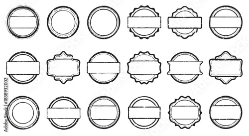 Collection of circular decorative frames and borders with various edges