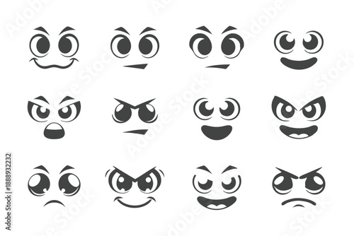 Ten Cartoon Style Facial Expressions and Character Emotions for Graphic Design Projects