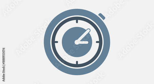 A clean icon representing a clock indicating a time management concept