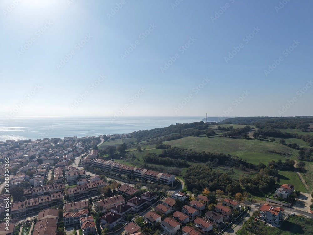 Obraz premium Serene Natural Landscape from an Aerial Perspective