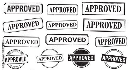 Collection of multiple approved stamps and seals for official use