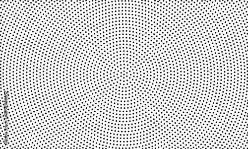 Abstract black halftone dot pattern texture with optical illusion effect for modern background design