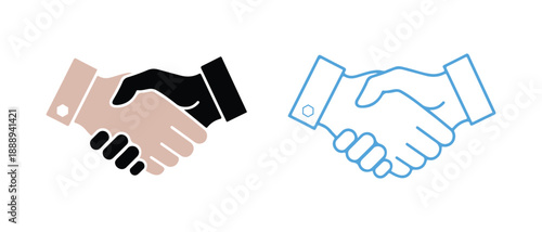 Illustration of two handshakes symbolizing partnership and agreement