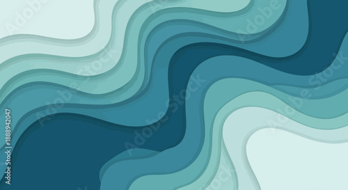 Wavy Blue Layers Abstract Background