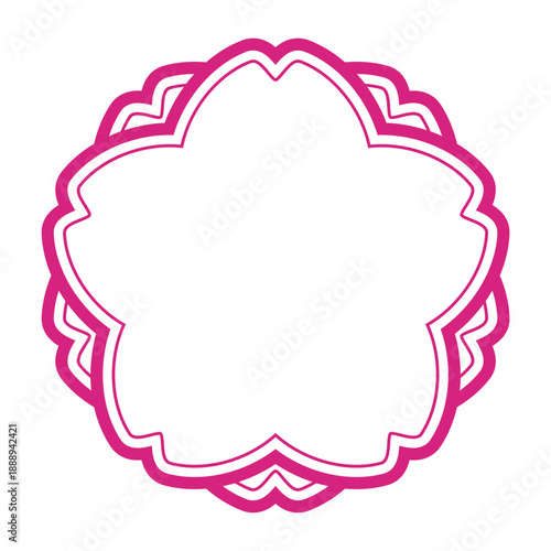 桜の花のイラスト素材　無地　コピースペースあり　白地にピンク　背景透過
