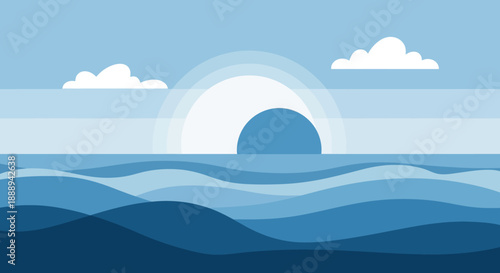 Ocean Waves Sunset Landscape
