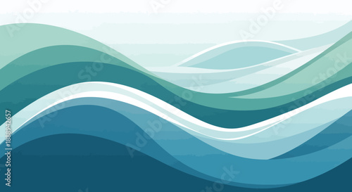 Wavy abstract blue and green background