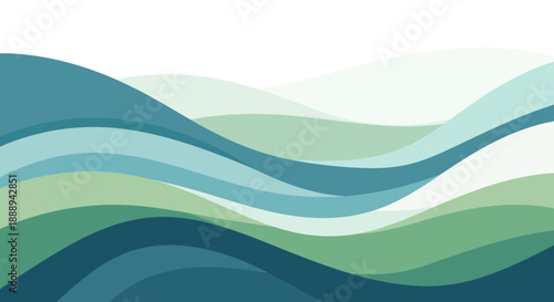 Wavy abstract background with blue and green hues