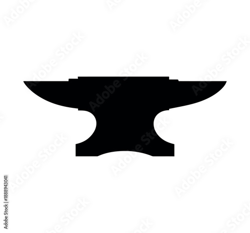 Vector illustration of a blacksmith anvil silhouette tool for metalworking