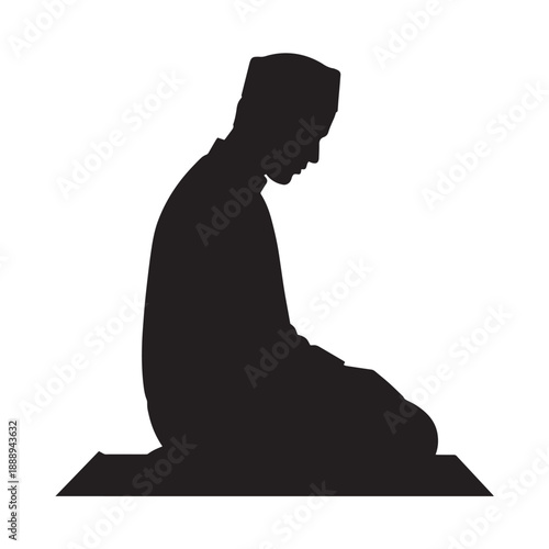 Silhouette of Man Sitting in Prayer