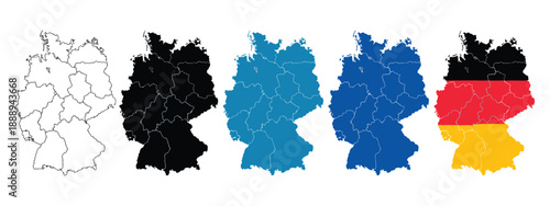 Germany country map icon, simple vector outline, isolated German map symbol, clean minimal geographic illustration, vector design element.
