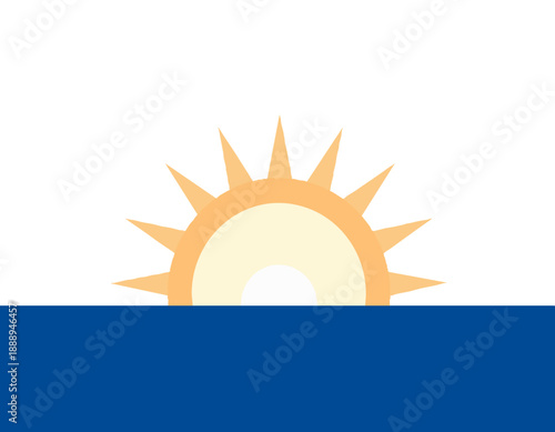Flat vector icon of sunset concept