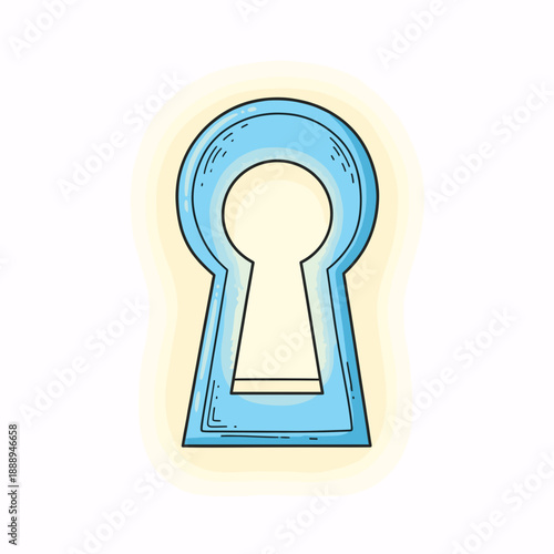 Glowing Keyhole, Secure Access Vector Symbol of secure and conscious online access.
