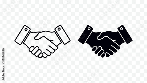 handshake icons, business partnership, agreement, agreement icons, handshake, clasp, clasp icons, for business presentation, for website, for app,  isolated on Transparent Background