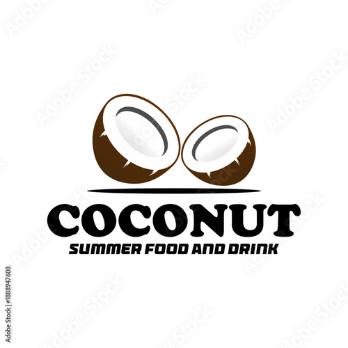Simple and easy to edit coconut logo template, vector illustration.