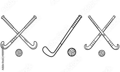 Hockey Sticks and Puck Illustration – Crossed Stick Icon, Sports Symbol & Team Graphic .