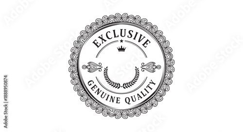 Elegant circular emblem with exclusive genuine quality label design